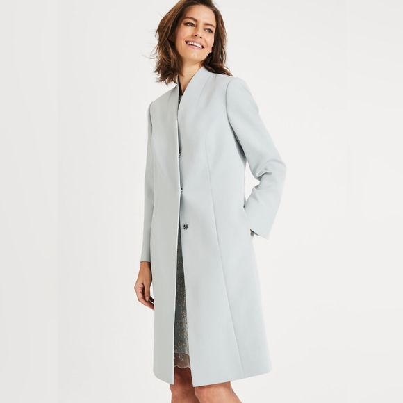 Phase Eight Jackets & Blazers - Phase Eight Constanza Coat Duck Egg with Bow